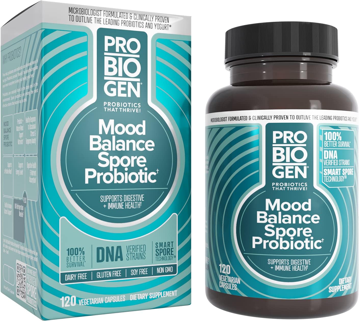 Probiogen Stress & Mood Balance Probiotic Ashwagandha Supplement, 120 Capsules - görsel 1