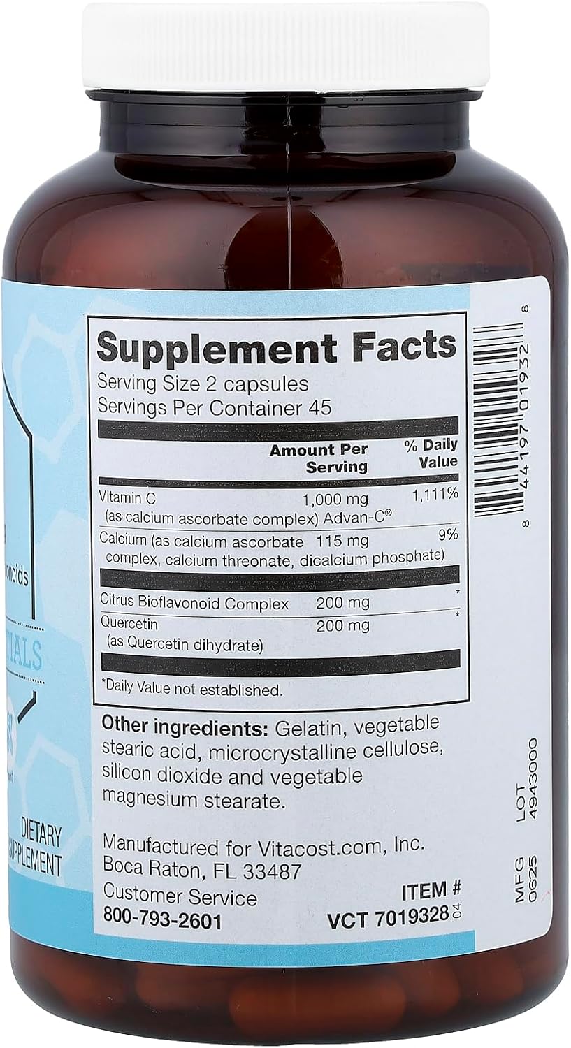 Vitacost Synergy Advan-C with Quercetin & Bioflavonoids, 90 Capsules - görsel 2