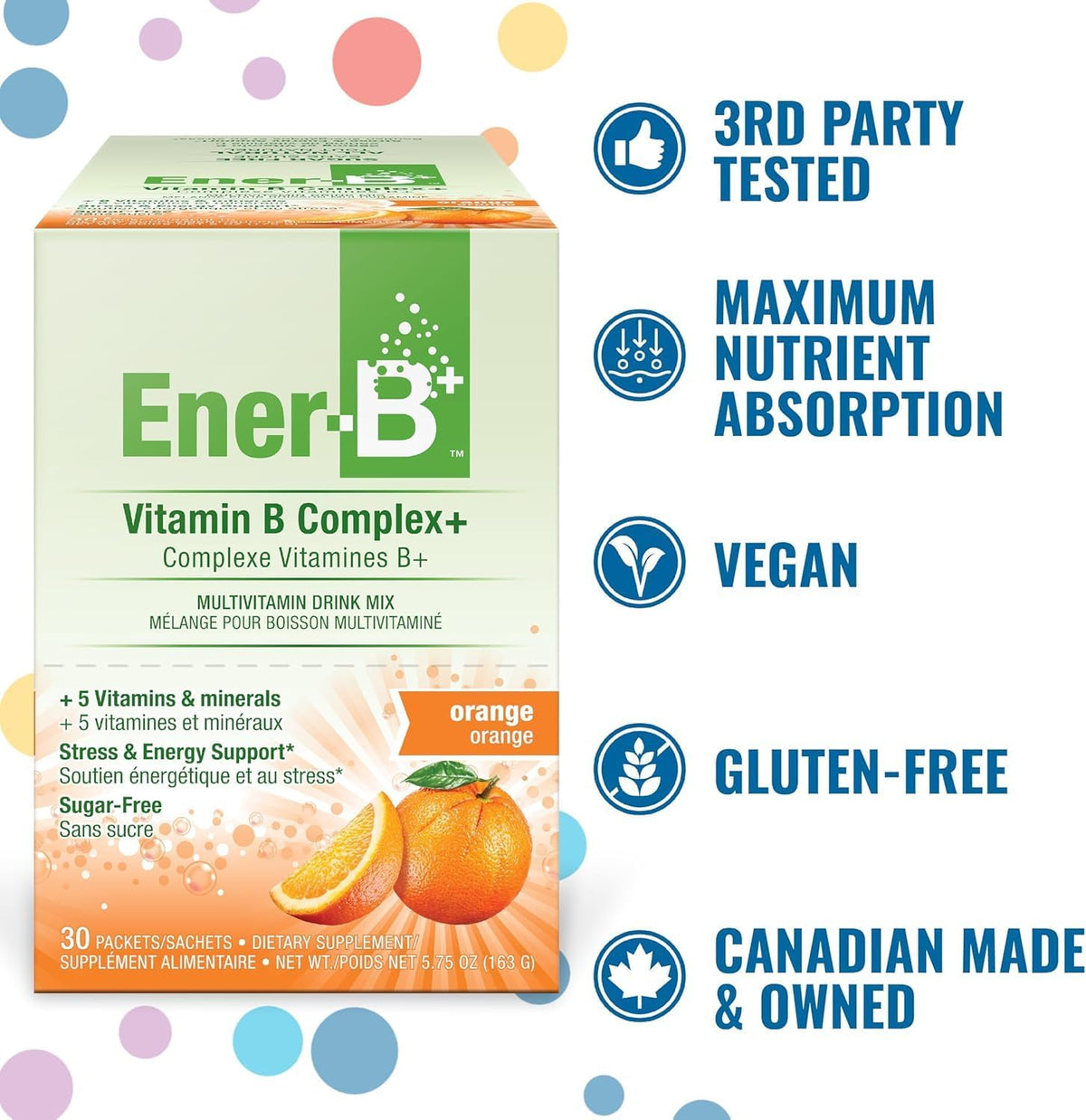 Ener-B+ Sugar Free Multivitamin Drink Mix, Vitamin B - Orange, 30 Sachets - görsel 6