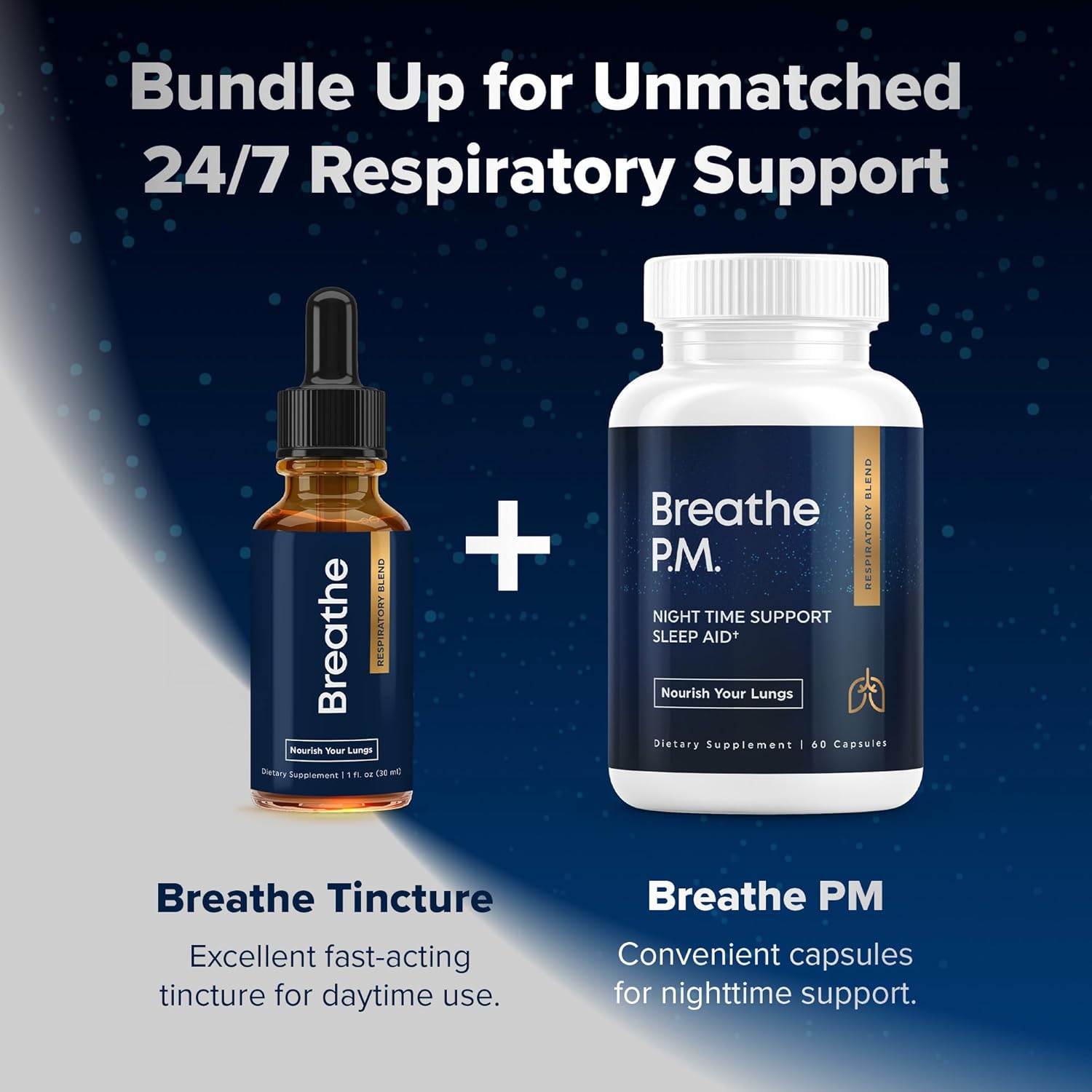 BREATHE PM Nighttime 6-in-1 Mullein Capsules for Lung Support (60 Capsules) - görsel 6