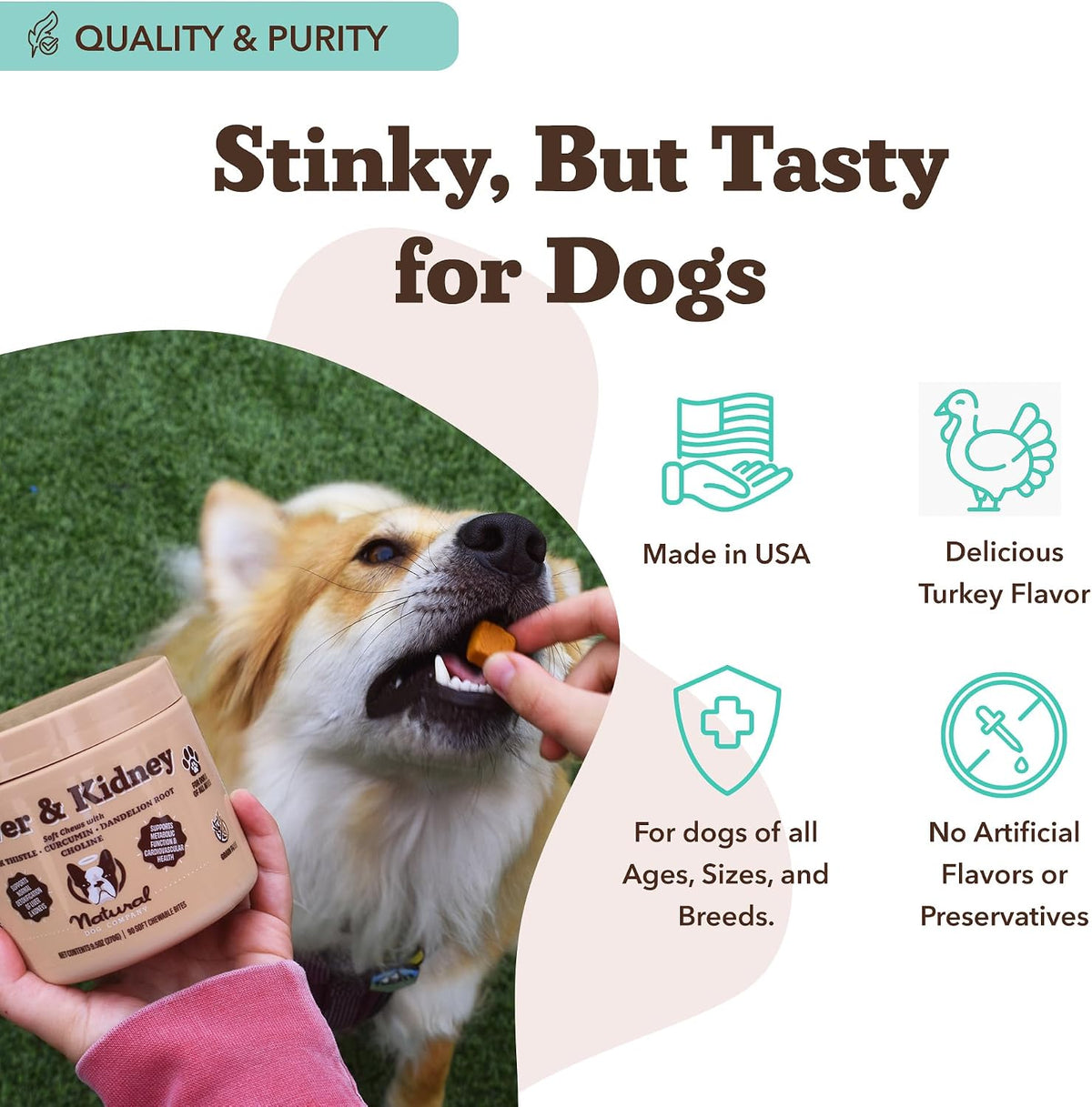 Natural Dog Company Liver & Kidney Supplement for Dogs, 90 Soft Chews - görsel 8