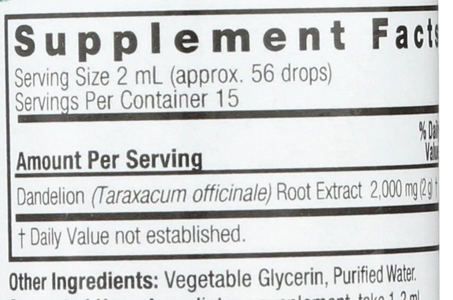 Nature's Answer Dandelion Root Alcohol-Free Extract, 1 fl oz - görsel 3