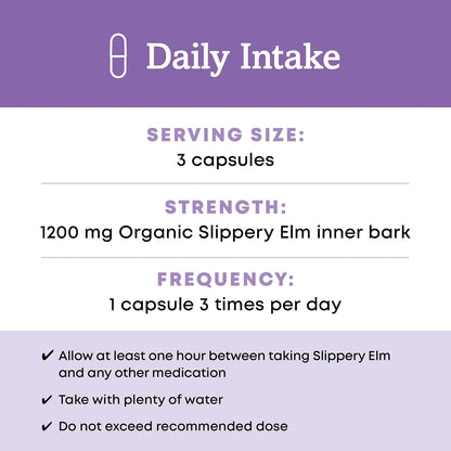 Oregon's Wild Harvest Slippery Elm Herbal Supplement Organic Vegan Capsules - 180 Count