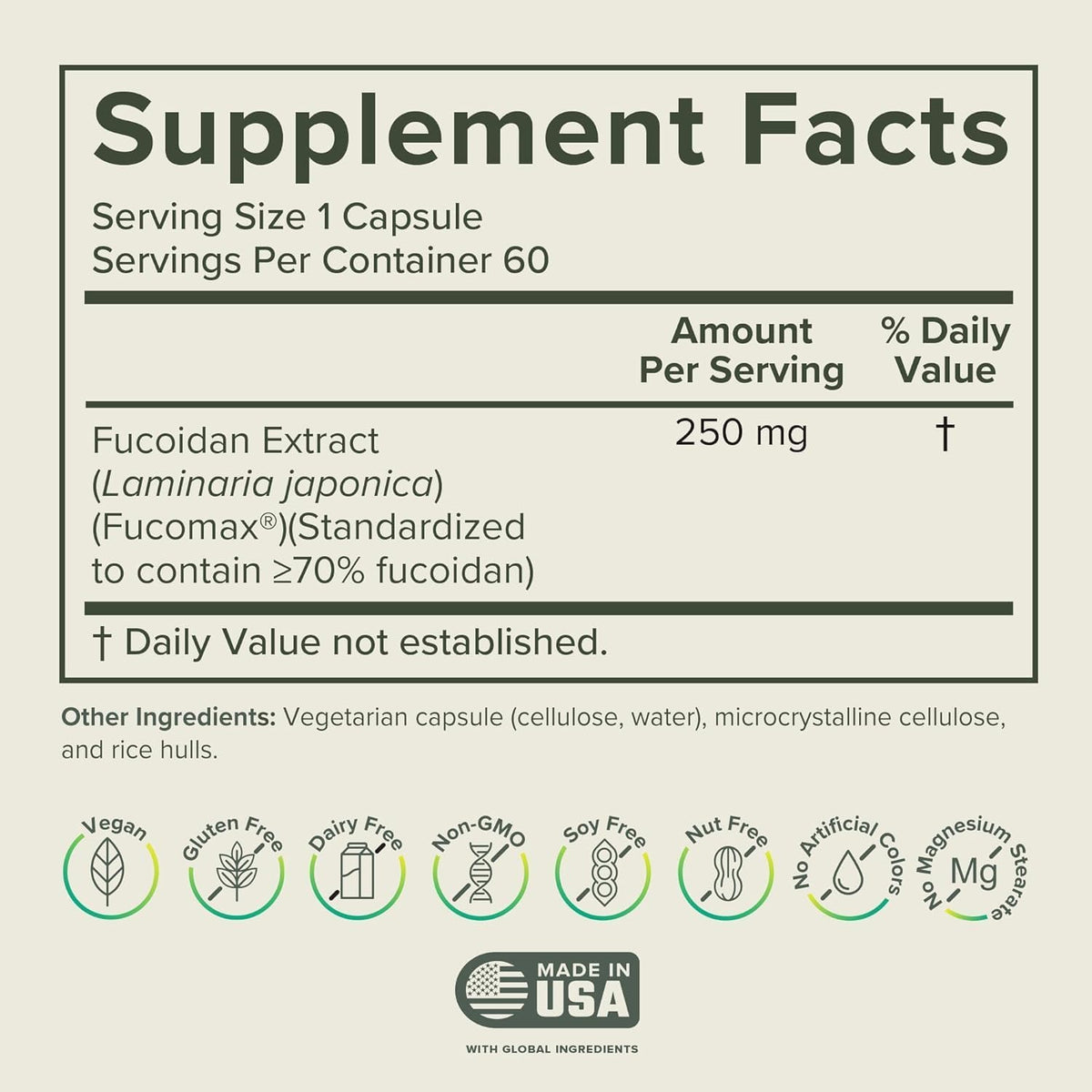 Prominent Nutrition Fucoidan Gut Health & Immune Support Food Supplement – 250mg, 60 Capsules - görsel 2