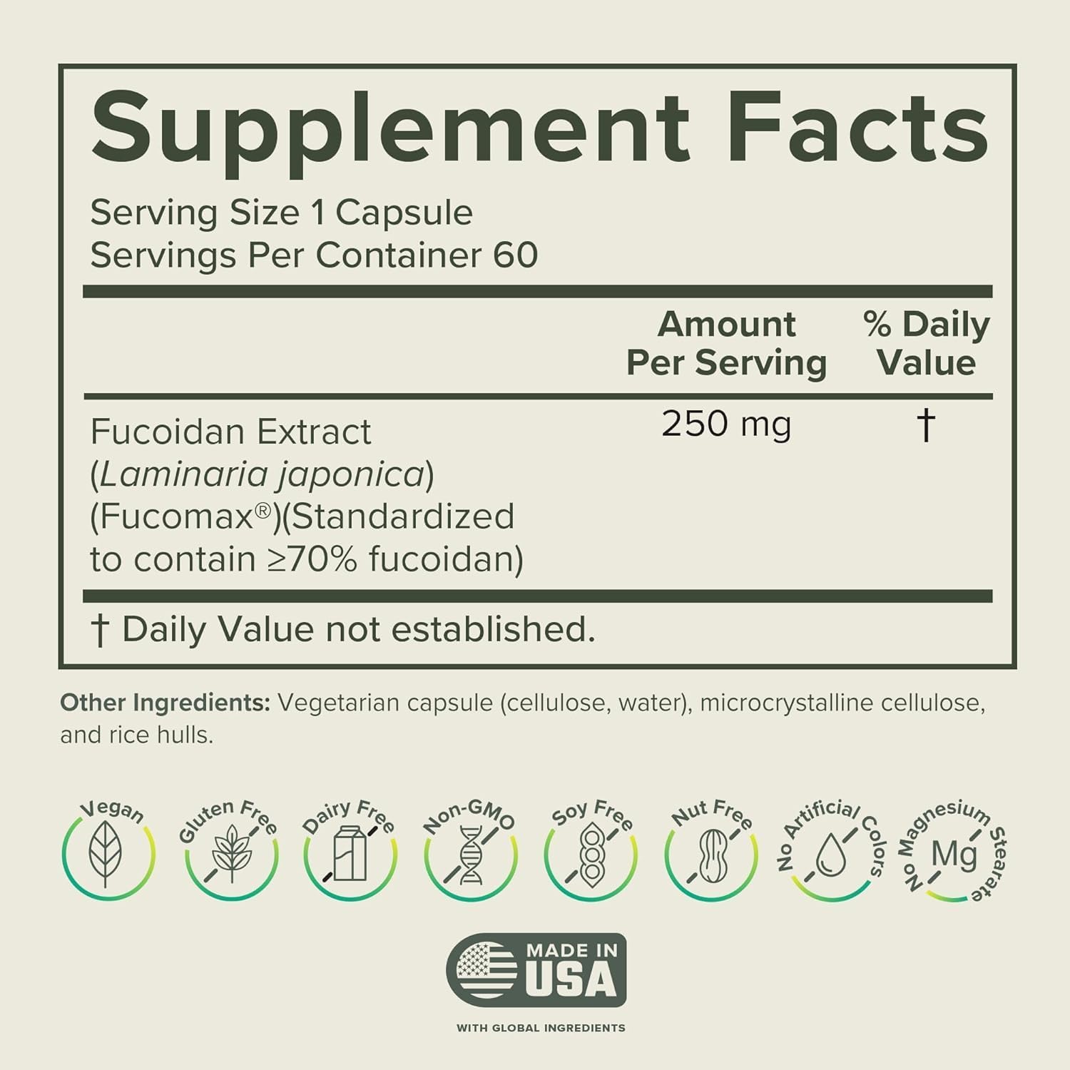 Prominent Nutrition Fucoidan Gut Health & Immune Support Food Supplement – 250mg, 60 Capsules - görsel 2