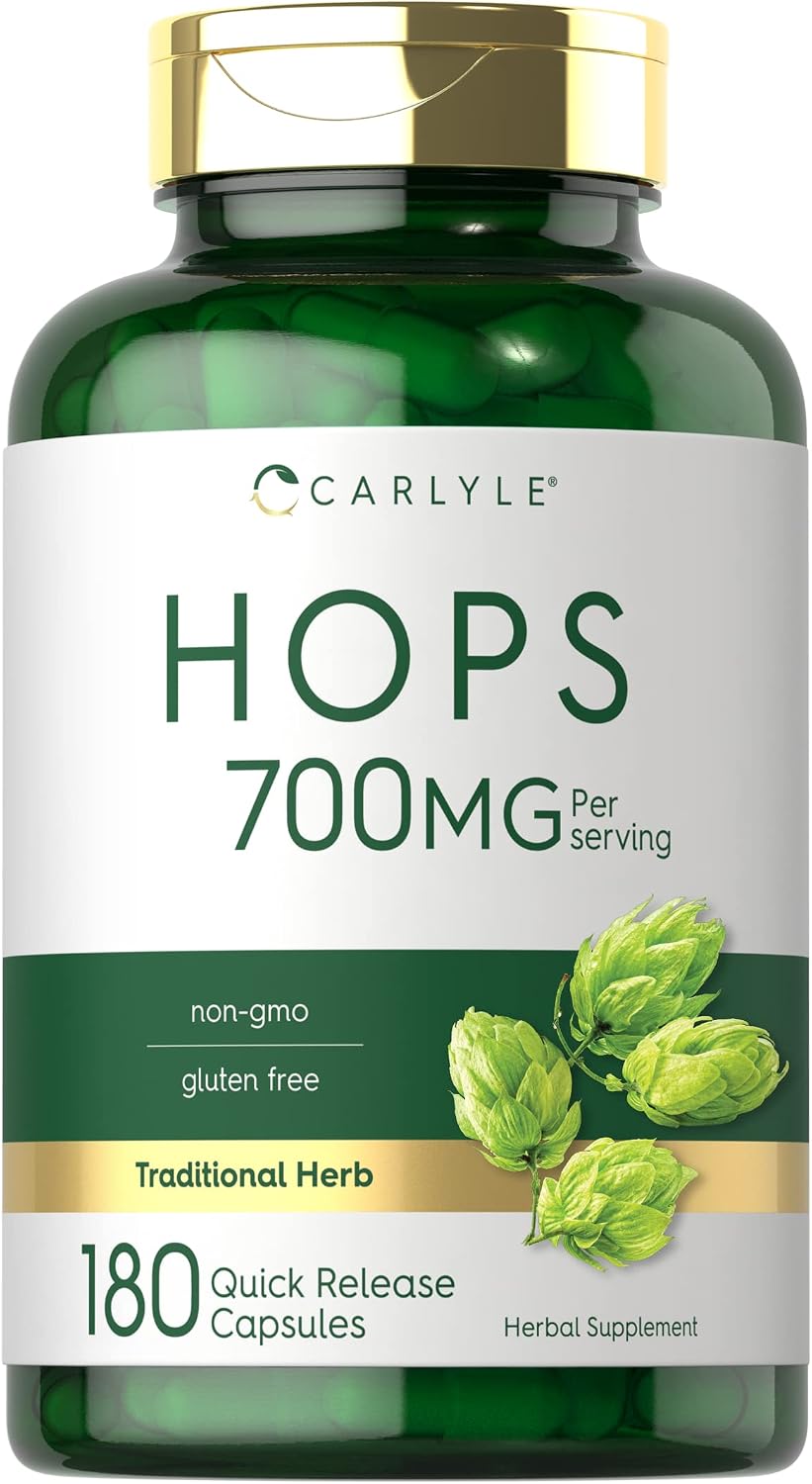 Carlyle Hops Food Supplement 700mg | 180 Capsules | Non-GM & Gluten-free | Traditional Herb - görsel 1