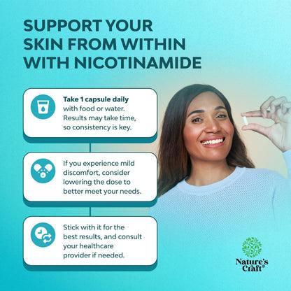 Vitamin B3 Niacinamide 500mg Capsules – Flush-Free Nicotinamide Supplement