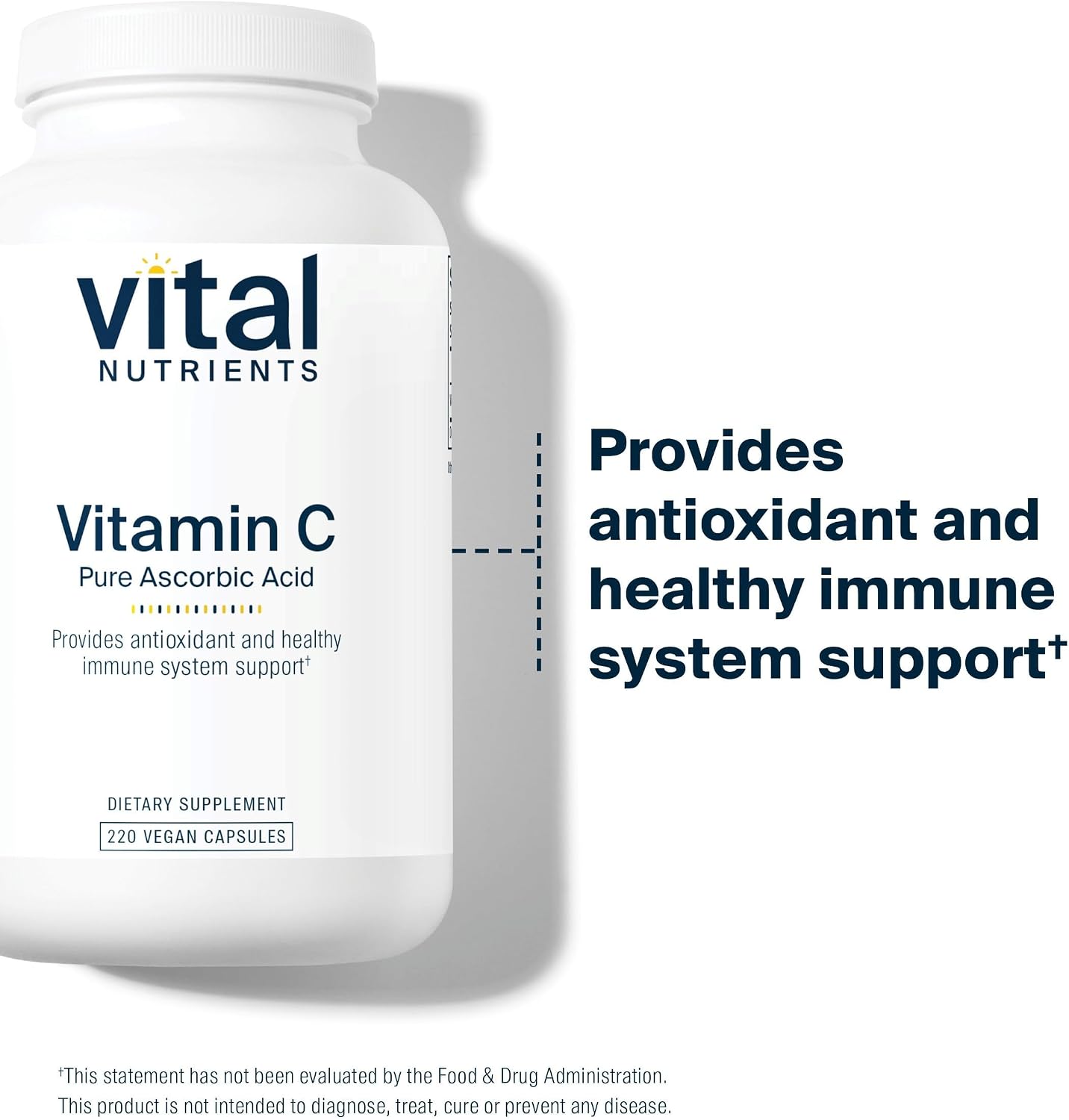 Vital Nutrients Vitamin C 1000mg - 100% Pure Ascorbic Acid - 220 Capsules - görsel 5