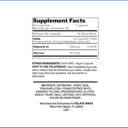 L-Methylfolate 7.5mg Plus Methylcobalamin B12 – 60 Capsules – Active 5-MTHF for Mood, Methylation & Cognitive Support