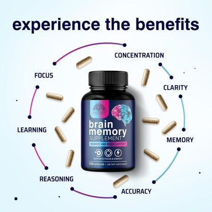 Nature's Strength Brain Memory Supplement Capsules – 120 Capsules