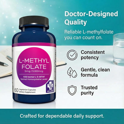 MD Life L-Methylfolate 5 mg Supplement – Professional-Grade Active Folate