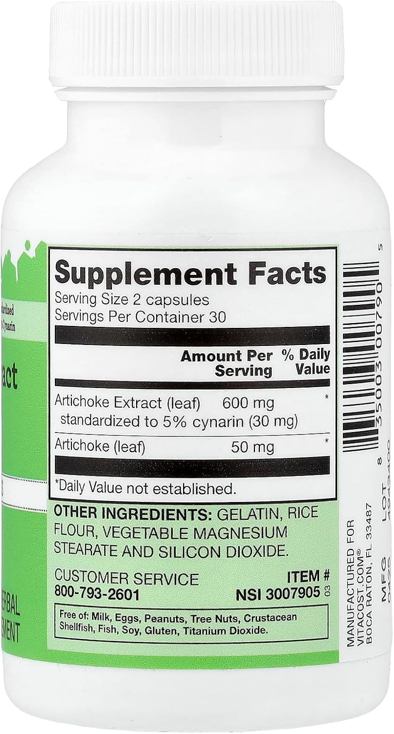 Vitacost Artichoke Extract, 60 Capsules (300 mg per Capsule) - görsel 2