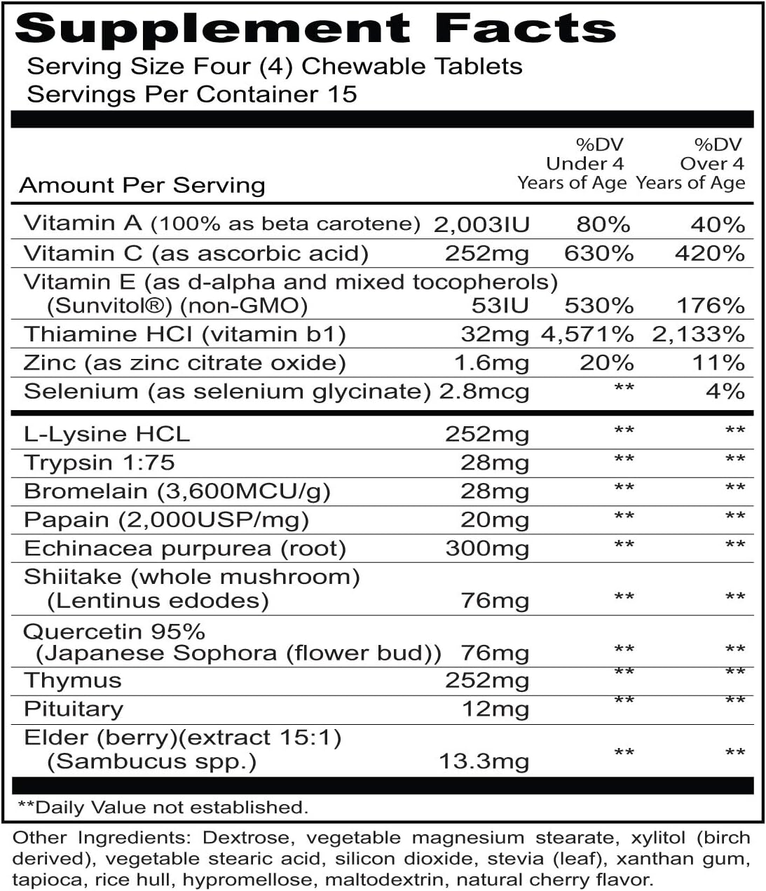Priority One Vitamins Kindermune Immune Support Chewable Tablets - Natural Cherry Flavour - görsel 2