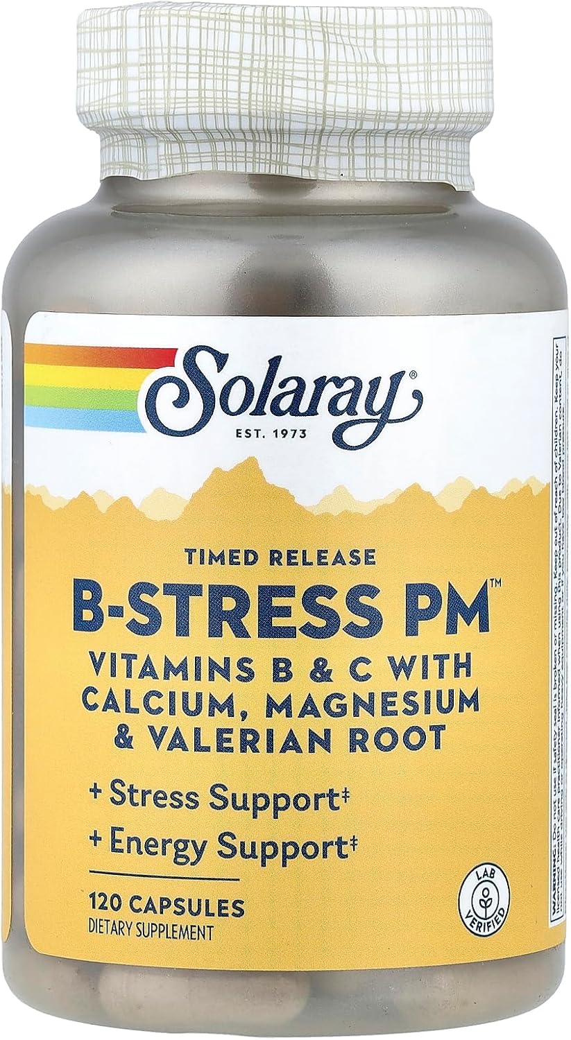 Solaray B-Stress PM Food Supplement, 120 Capsules - görsel 1