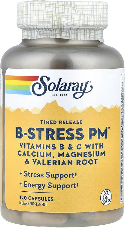 Solaray B-Stress PM Food Supplement, 120 Capsules