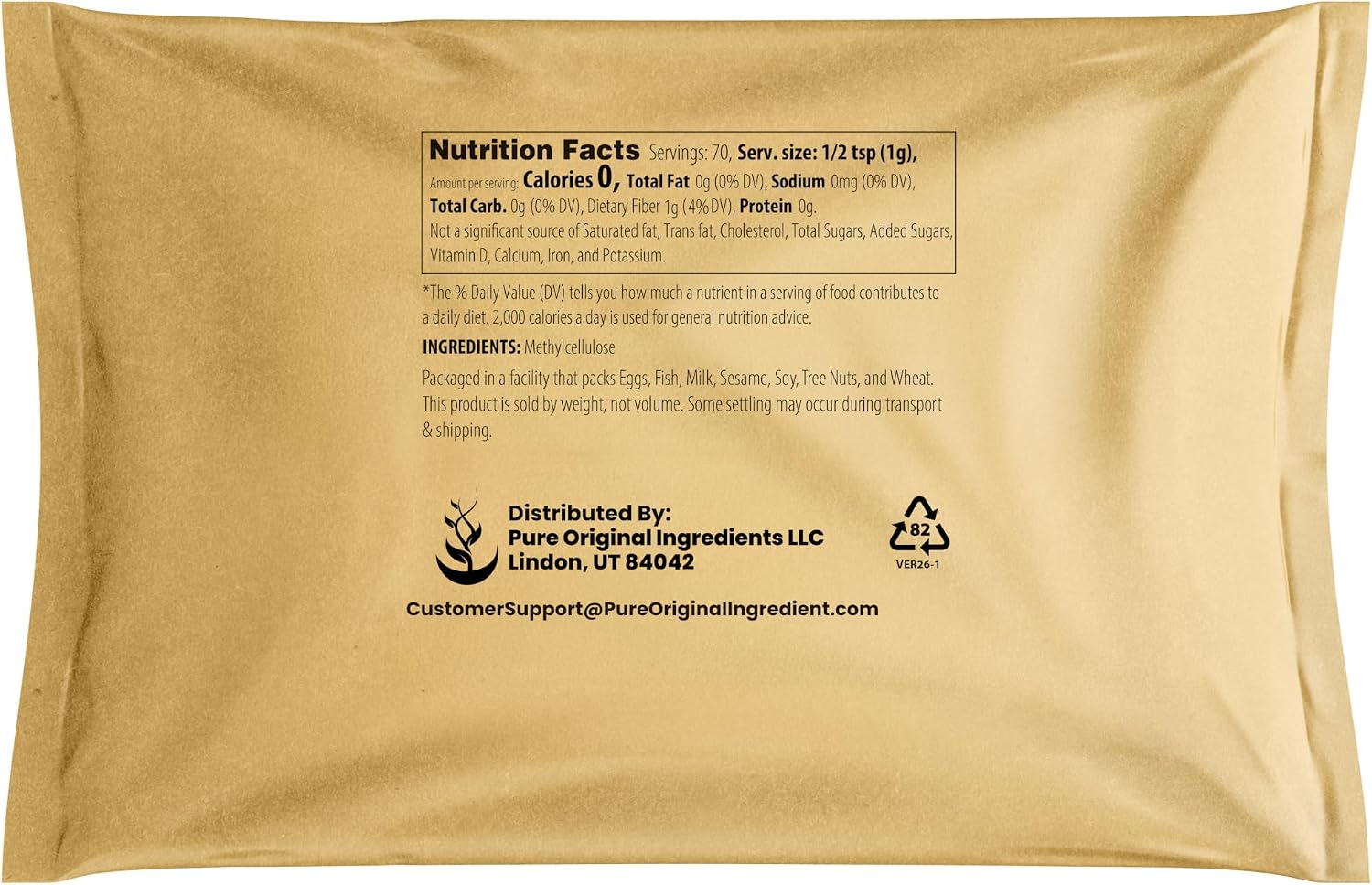 Pure Original Ingredients Methylcellulose (70g) - Always Pure, Thickener & Emulsifier, Food Grade - görsel 2