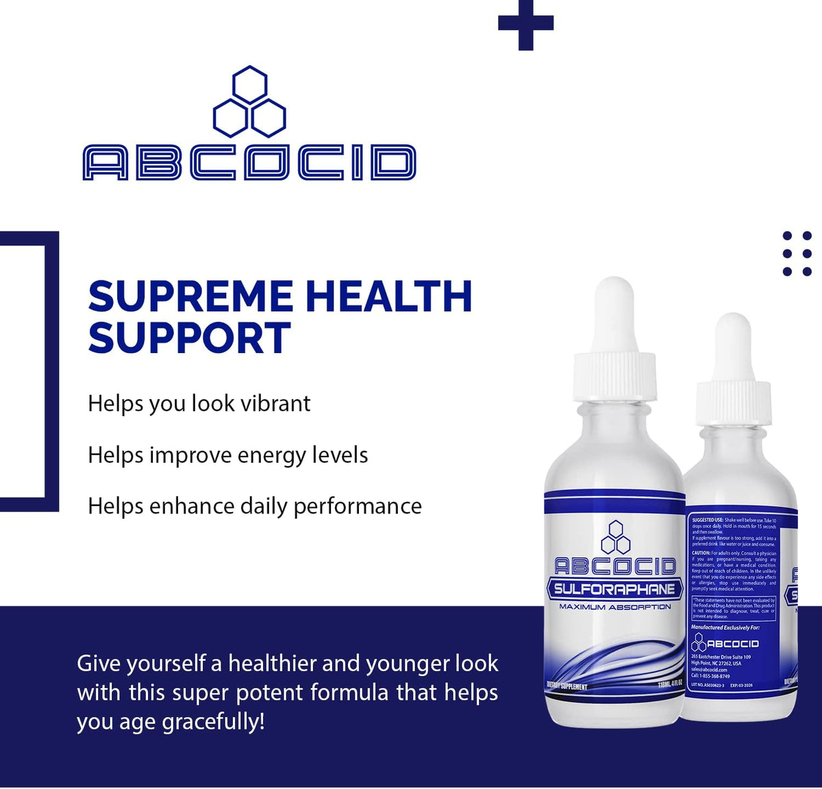 ABCOCID Activated and Stabilised Sulforaphane - 490 mg Liquid Supplement - 120 ml (240 Servings) - görsel 5