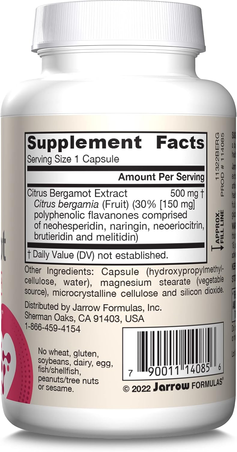 Jarrow Formulae Citrus Bergamot Supplement 500 mg – 60 Vegan Capsules – Image 10