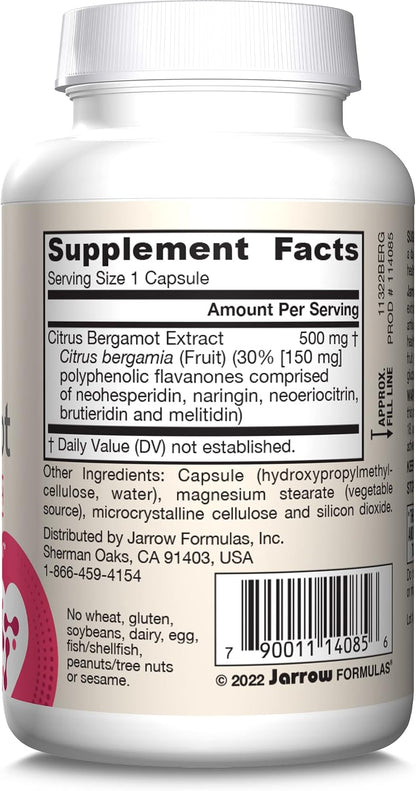 Jarrow Formulae Citrus Bergamot Supplement 500 mg – 60 Vegan Capsules – Image 10