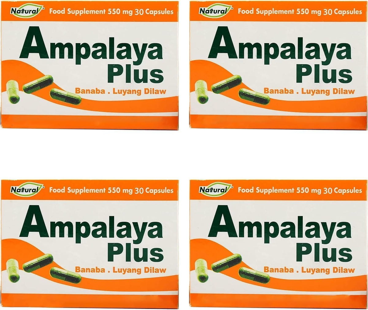 Pack of 4 Ampalaya Plus Supplement 550mg - 120 Capsules - Natural & Vegan - Organic Bitter Melon Capsules - Halal Herbal Food Supplement - görsel 1