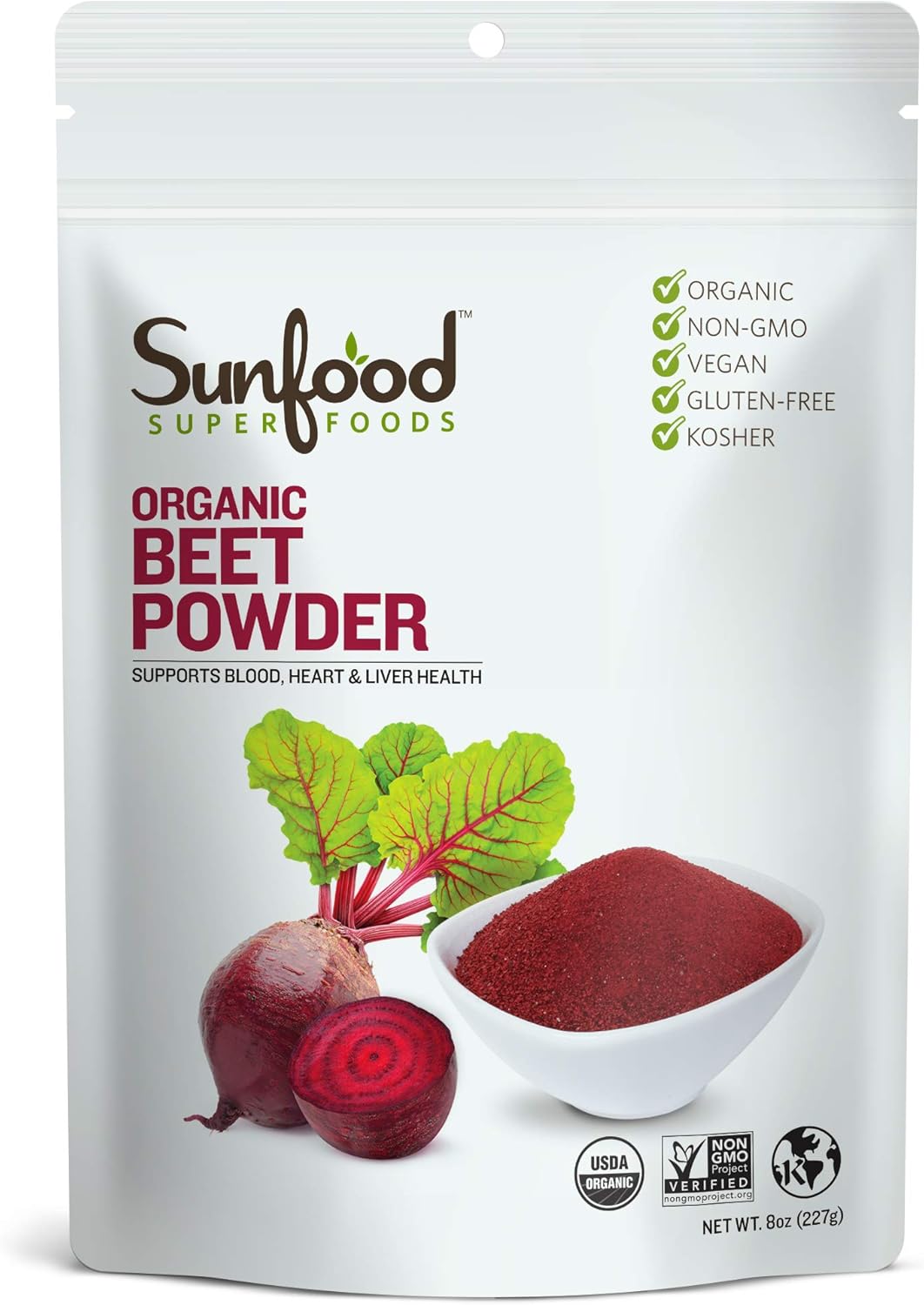 Sunfood Superfoods Organic Beet Root Powder - 227 g - görsel 1