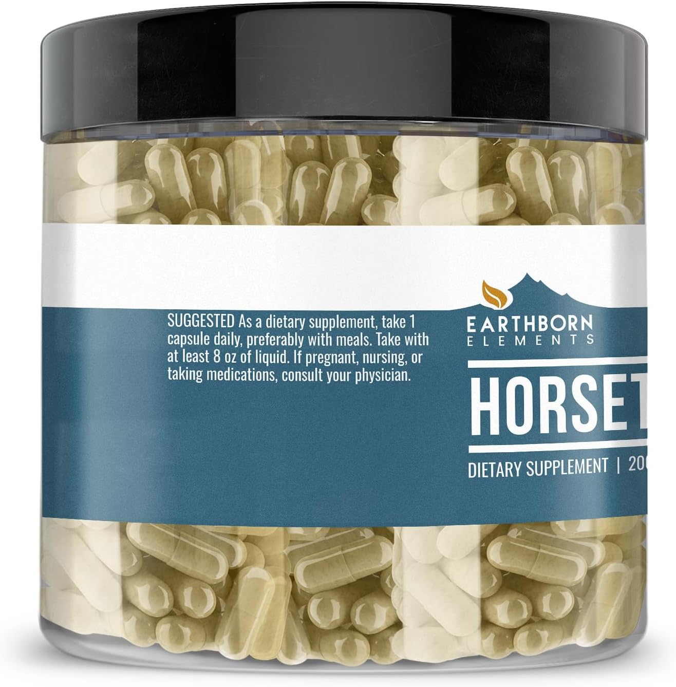 Earthborn Elements Horsetail 200 Capsules, Pure & Undiluted, No Additives - görsel 2