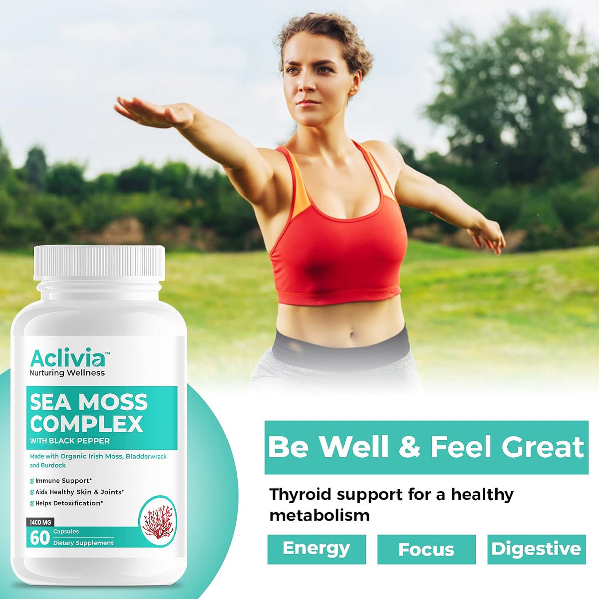 Organic Irish Sea Moss Capsules with Bladderwrack & Burdock Root - 102 Minerals - Non-GMO - 60 Count - görsel 8
