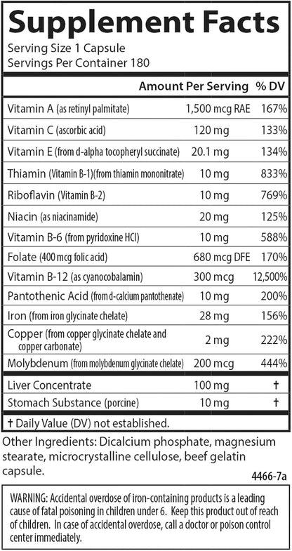 Carlson - Blood Nutrients, 28 mg Iron, Blood Health & Iron Absorption, 40 Capsules