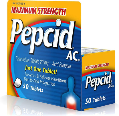 Pepcid Max Strength Tablets 20 mg, 50 Pack