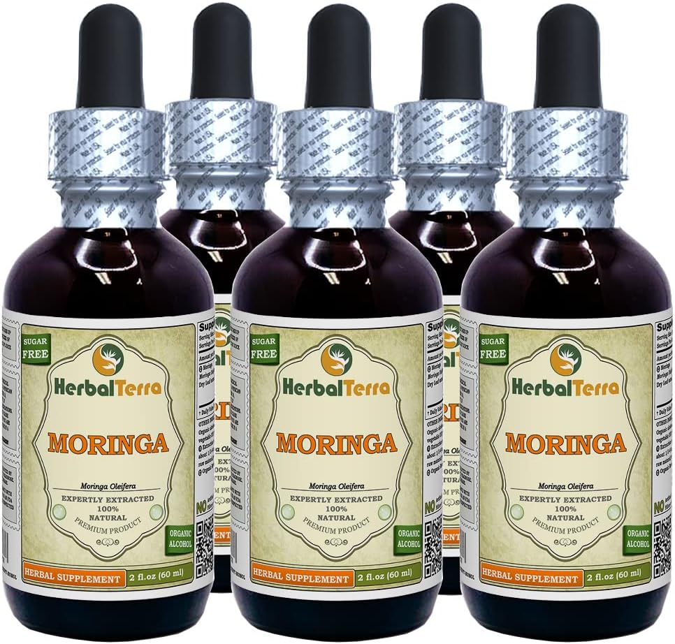 HerbalTerra Organic Moringa (Moringa Oleifera) Tincture - Dried Leaf Powder Liquid Extract, 946 ml - görsel 3