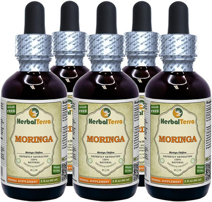 HerbalTerra Organic Moringa (Moringa Oleifera) Tincture - Dried Leaf Powder Liquid Extract, 946 ml