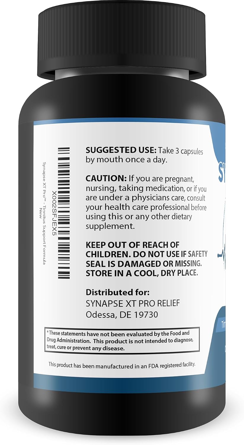 Synapse XT Pro - Tinnitus Support Formula - Proprietary Herbal Blend with Ginseng & Turmeric, 60 Capsules - görsel 3