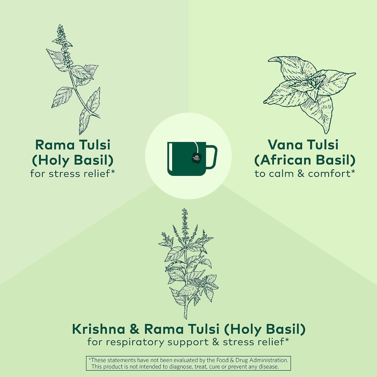 ORGANIC INDIA Tulsi Original Herbal Tea - Holy Basil & African Basil, For Relaxation, Traditional Immune Support, Organic, Non-GMO, Caffeine-Free - 18 Infusion Bags, 3 Pack - görsel 5