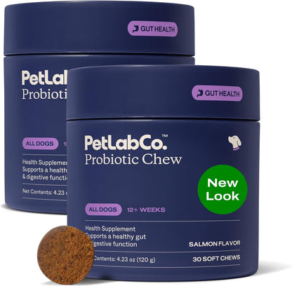 PetLab Co. Probiotics for Dogs - Salmon Flavour - 30 Soft Chews (Pack of 2)