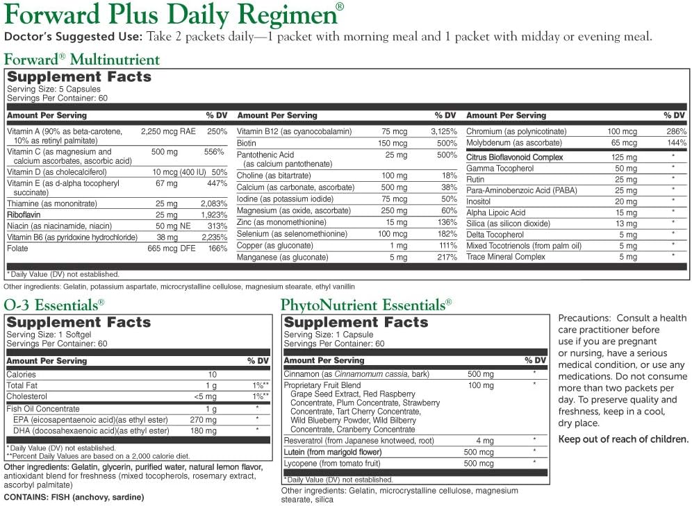 Dr. Whitaker's Forward Plus Daily Regimen - Comprehensive Multivitamin Supplement, 60 Packets (30-Day Supply) - görsel 2