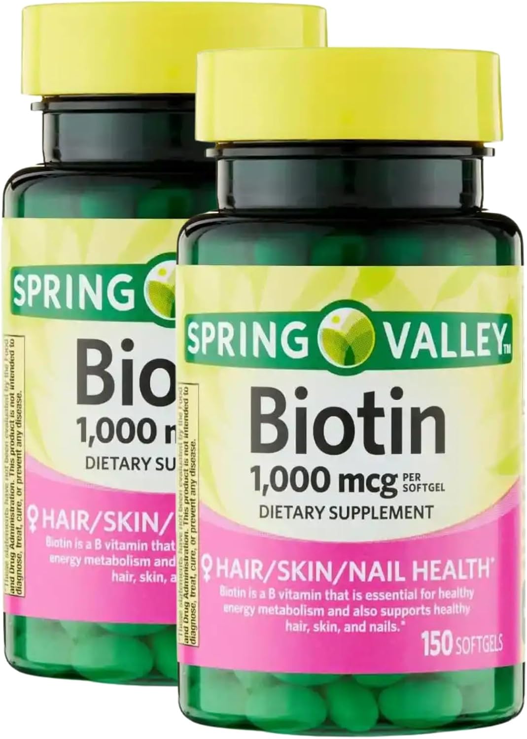 Unique Bundle Biotin 1000 mcg Supplement – 150 Softgels (Pack of 2) - görsel 1