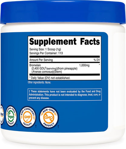 Nutricost Bromelain Powder 4 oz - Non-GMO, Vegetarian, Gluten-free