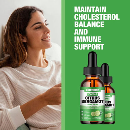 lickshine Citrus Bergamot Liquid Drops 3000mg - 2 Pack - High Absorption Liquid Supplement for Antioxidant & Immune Support, 120 ml Each