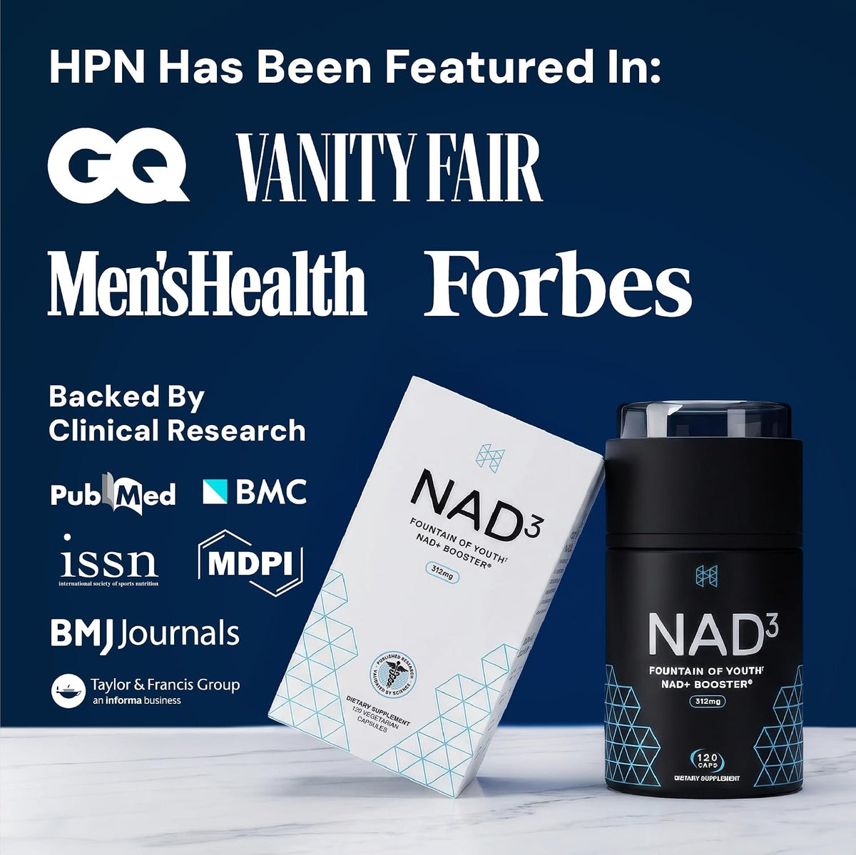 HPN NAD3 Clinical NAD+ Booster - 120 Capsules (60-Day Supply) - görsel 8