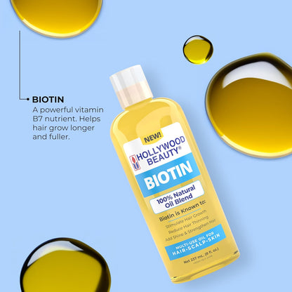 Hollywood Beauty Biotin Oil for Hair, Scalp and Skin (240 ml)