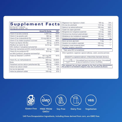 Pure Encapsulations Nutrient 950 | Multivitamin Mineral Supplement for Physiological Support | 360 Capsules