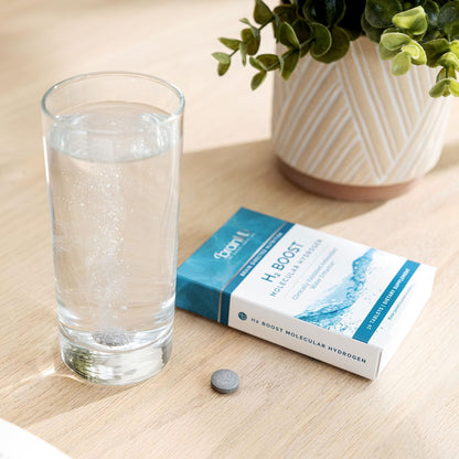 BRAINMD H2 Boost Molecular Hydrogen - 30 Tablets - Antioxidant Water Enhancer - Vegan, Gluten-free - 30 Servings