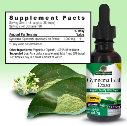 Nature's Answer Alcohol-Free Gymnema Leaf Extract, 1 fl oz