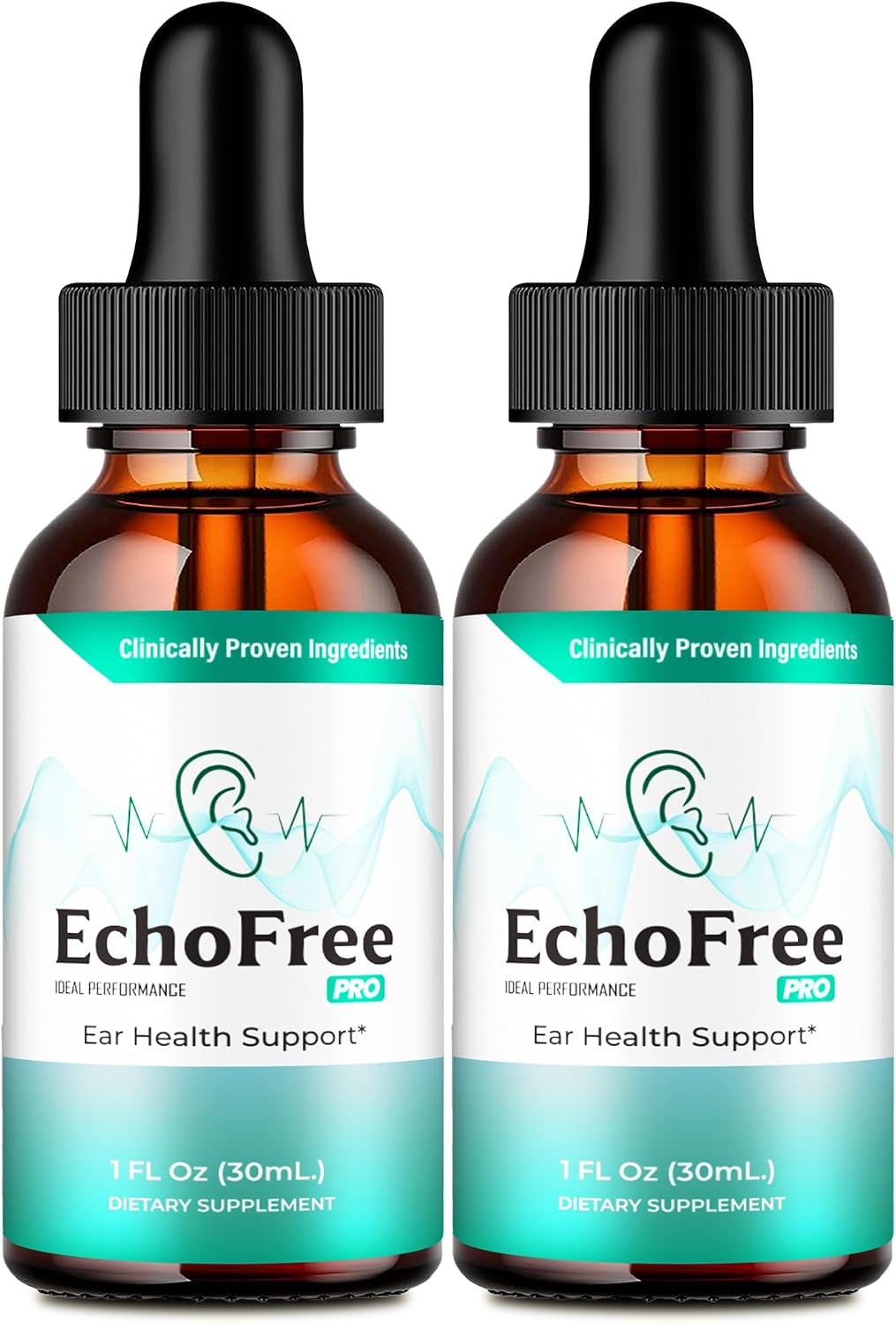 Echo Free Tinnitus Drops | Natural Liquid Supplement for Ringing Ears | 2-Pack - görsel 1