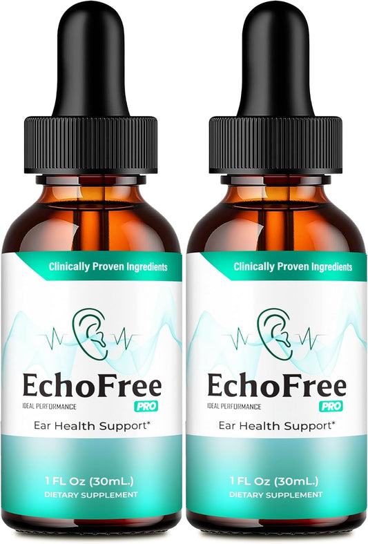 Echo Free Tinnitus Drops | Natural Liquid Supplement for Ringing Ears | 2-Pack