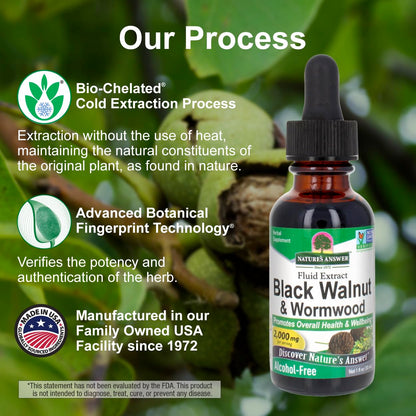 Nature's Answer Black Walnut & Wormwood Complex - Super Concentrated 2,000mg Liquid Extract - Vegan, Non-GMO, Gluten-Free - 1 fl oz (Pack of 2)