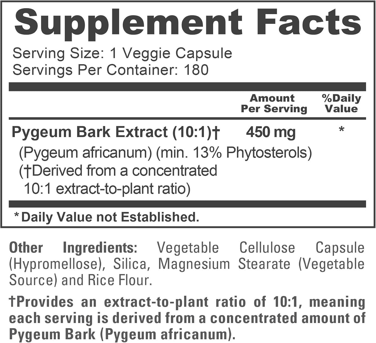 NusaPure Pygeum Bark Capsules, 450 mg, 180 Veg Capsules (Non-GMO, Vegan) - görsel 4