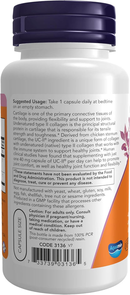 NOW Foods UC-II Type II Collagen with – Low dosage: Clinical studies uses only 40 mg per day of UC-II, compared to – Image 3