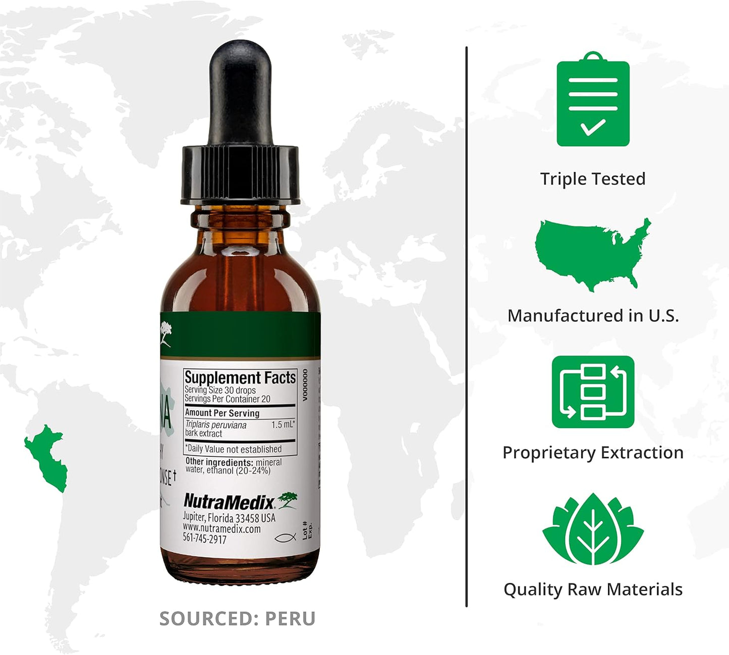 NutraMedix Tangarana Drops – Palo Santo (Triplaris peruviana) Extract – Vegan Liquid Food Supplement (30 ml) - görsel 2
