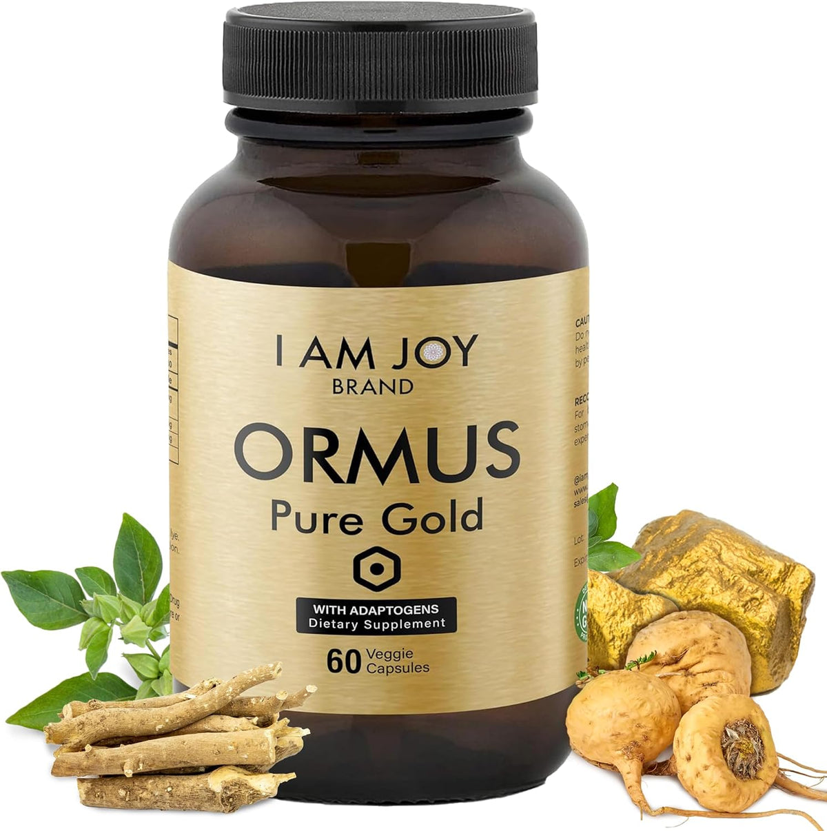 I Am Joy co. Ormus Gold Capsules - Monoatomic Elements with Adaptogens Maca and Ashwagandha, 60 Vegan Capsules - görsel 1